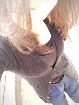 「AZUL by moussy（アズールバイマウジー）のアイテム（タンクトップ）」を使った、❤️mari❤️さん（レディース・160cm）の冬コーディネート