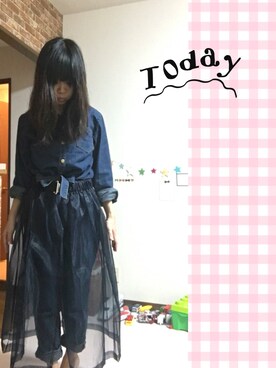「チュール」｜「アイテム（つなぎ/オールインワン）」を使った、astralberryさん（レディース・152cm）の冬コーディネート