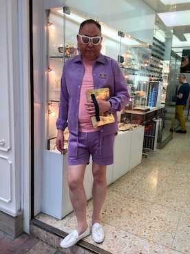 「MR.GENTLEMAN（ミスタージェントルマン）のアイテム（その他アウター）」を使った、Simon Chuさん（メンズ・180cm）の春コーディネート