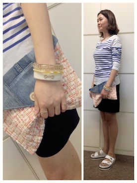 「NOJESS（ノジェス）のバングル（30142114011）（バングル/リストバンド、その他）」を使った、kaoriさん（レディース・167cm）の夏コーディネート