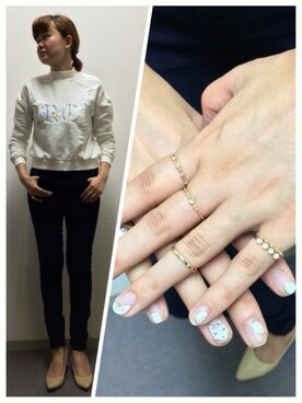 「NOJESS（ノジェス）のK10ネックレス（30141116008）（ネックレス、ゴールド系）」を使った、kaoriさん（レディース・167cm）の秋コーディネート