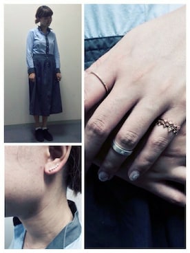 「NOJESS（ノジェス）のK10リング（30143111019）（リング、ゴールド系）」を使った、kaoriさん（レディース・167cm）の秋コーディネート