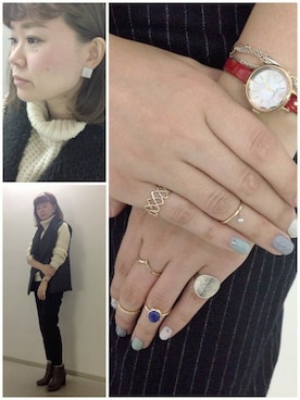 「ボリュームニット」｜「アイテム（腕時計）」を使った、kaoriさん（レディース・167cm）の秋コーディネート