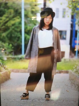 「earth music&ecology（アースミュージックアンドエコロジー）のアイテム（ジャケット/アウター、グレー系）」を使った、rinaさん（レディース）の秋コーディネート