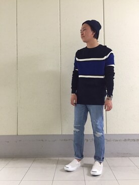「アダムエロぺ ルミネ店」｜三浦準矢さん（メンズ・166cm）の春コーディネート