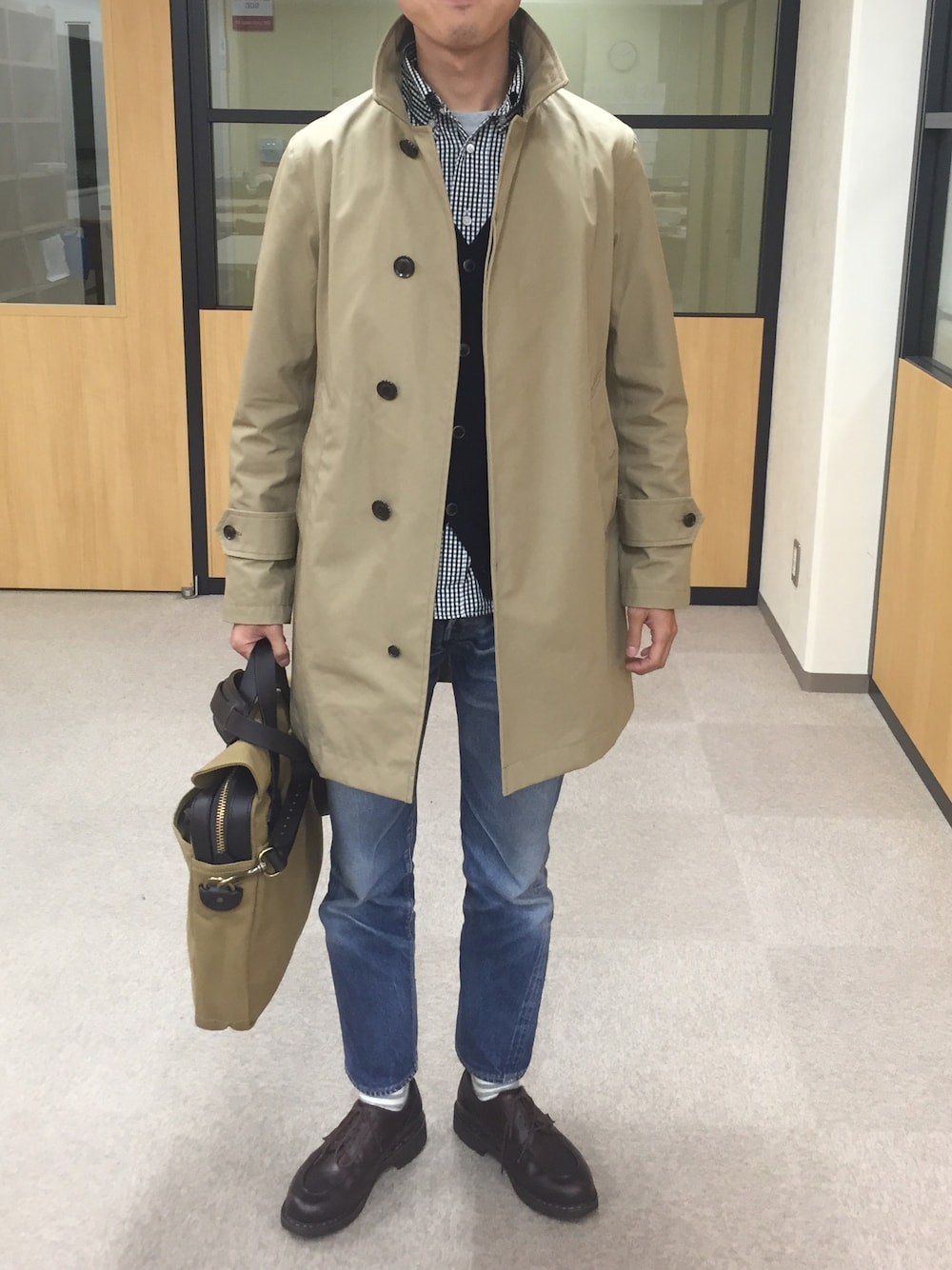 nanamicaのステンカラーコート（ベージュ系）を使った人気ファッション