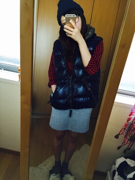 「DUVETICA（デュベティカ）のアイテム（ダウンジャケット/コート、ブルー系）」を使った、Senさん（レディース・160cm）の秋コーディネート