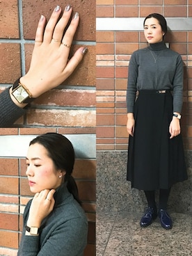 「おとなコーデ」｜「アイテム（アナログ腕時計）」を使った、ete_ohataさん（レディース・159cm）の秋コーディネート