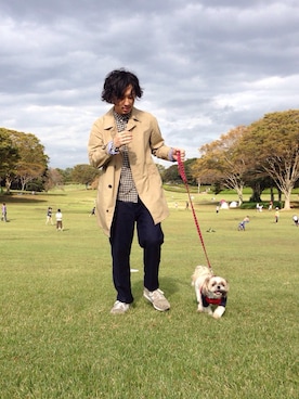 「nanamica（ナナミカ）のアイテム（ステンカラーコート）」を使った、shoheiyoshidaさん（メンズ・174cm）の秋コーディネート