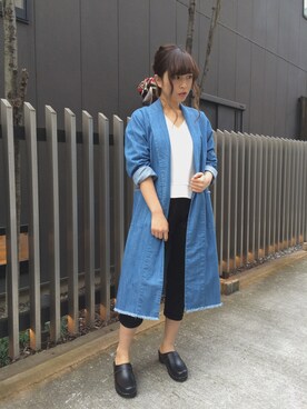 「ガウンコート」｜「アイテム（財布/小物）」を使った、栗原 詩歩さん（レディース・156cm）の冬コーディネート