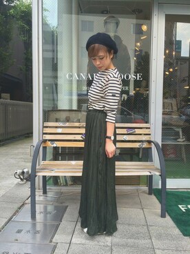 「FREAK'S STORE（フリークスストア）のアイテム（その他）」を使った、栗原 詩歩さん（レディース・156cm）の夏コーディネート