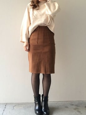 「ＡＮＤＪ（アンドジェイ）のアイテム」を使った、harunaさん（レディース・156cm）の秋コーディネート