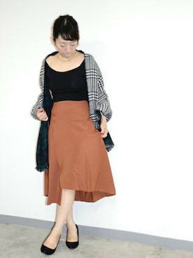 「テラコッタ」｜harunaさん（レディース・156cm）の秋コーディネート