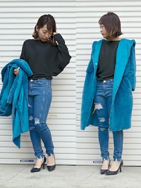 「ＡＮＤＪ（アンドジェイ）のアイテム」を使った、harunaさん（レディース・156cm）の冬コーディネート