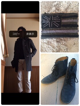 「green label relaxing（グリーンレーベルリラクシング）のアイテム（ダッフルコート）」を使った、JINJINさん（メンズ・184cm）の冬コーディネート