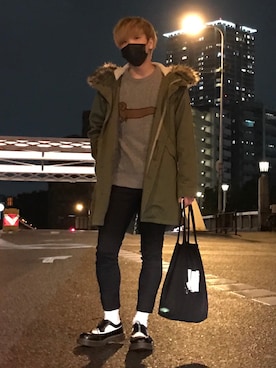 「POPULARNERD（ポピュラーナード）のアイテム（トップス）」を使った、도깨비さん（メンズ・177cm）の冬コーディネート