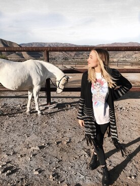 「rag & bone（ラグアンドボーン）のアイテム（ブーツ）」を使った、emmyさん（レディース・170cm）の冬コーディネート