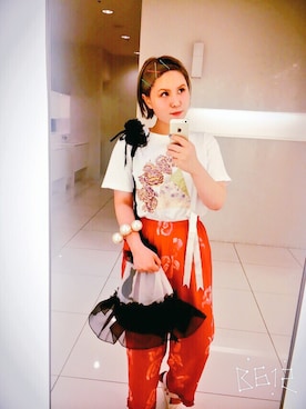 「アイテム（バングル/リストバンド）」を使った、ayshaさん（レディース・153cm・10代）の夏コーディネート