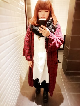 「アイテム（シャツワンピース）」を使った、しまたさん（レディース・157cm・20代）の秋コーディネート
