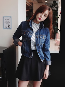 「アイテム（デニムジャケット）」を使った、GIRLS RULEさん（レディース・165cm・10代）の冬コーディネート