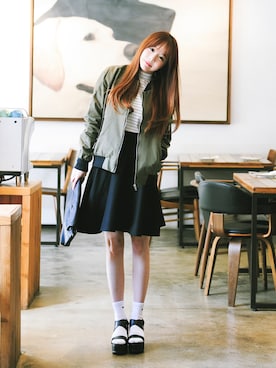 「アイテム（ブルゾン）」を使った、GIRLS RULEさん（レディース・165cm・10代）の春コーディネート