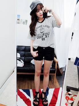 「GIRLSRULEのアイテム」を使った、GIRLS RULEさん（レディース・160cm）の夏コーディネート