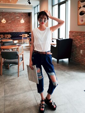 「GIRLSRULEのアイテム」を使った、GIRLS RULEさん（レディース・167cm）の夏コーディネート