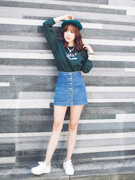 「アイテム（スウェット）」を使った、GIRLS RULEさん（レディース・160cm・10代）の秋コーディネート