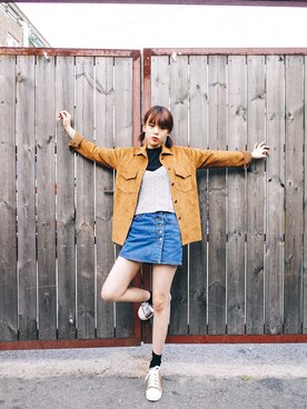 「アイテム（ステンカラーコート）」を使った、GIRLS RULEさん（レディース・164cm・10代）の秋コーディネート