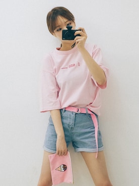 「 Tシャツ」｜GIRLS RULEさん（レディース・165cm）の夏コーディネート