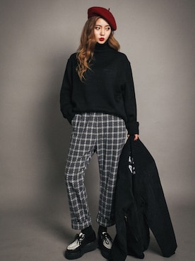 「韓国ファッション」｜GIRLS RULEさん（レディース・165cm）の秋コーディネート