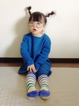 「バイキンマンヘアー」｜にゃっこさん（キッズ・100cm）の冬コーディネート