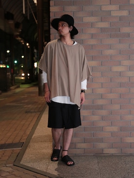 「SHAREEF（シャリーフ）のアイテム（サンダル）」を使った、norihitoametaniさん（メンズ・178cm）の春コーディネート
