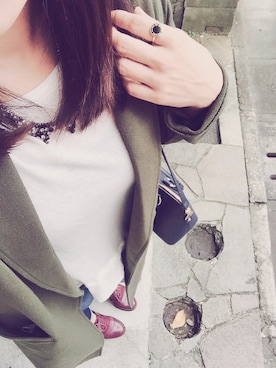 「Marc by Marc Jacobs（マークバイマークジェイコブス）のアイテム（リング）」を使った、Sheenaさん（レディース・159cm）の秋コーディネート