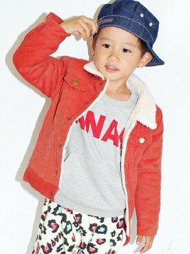「アイテム（カバーオール）」を使った、ANAP KIDS Officialさん（キッズ・105cm）の秋コーディネート
