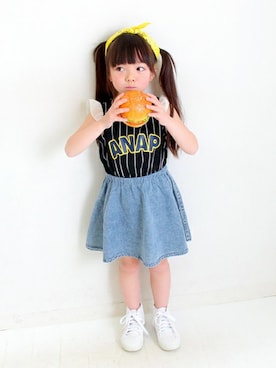 「アイテム（ワンピース/ドレス）」を使った、ANAP KIDS Officialさん（キッズ・110cm）の春コーディネート