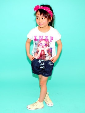 「フォト」｜ANAP KIDS Officialさん（キッズ・110cm）の夏コーディネート