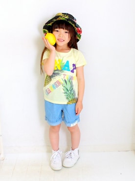 「フォト」｜ANAP KIDS Officialさん（キッズ・110cm）の夏コーディネート