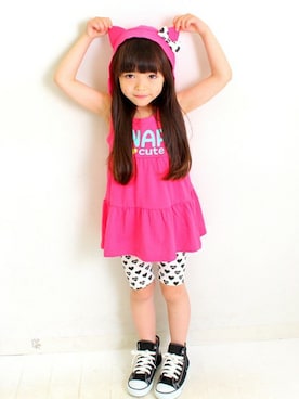 「柄」｜ANAP KIDS Officialさん（キッズ・110cm）の夏コーディネート