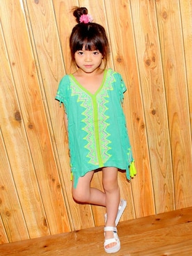 「アイテム（ワンピース）」を使った、ANAP KIDS Officialさん（キッズ・110cm）の夏コーディネート
