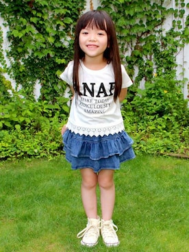 「sandals」｜ANAP KIDS Officialさん（キッズ・110cm）の夏コーディネート