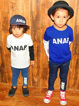 「model」｜ANAP KIDS Officialさん（キッズ・110cm）の秋コーディネート