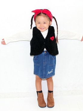 「アイテム（ベスト）」を使った、ANAP KIDS Officialさん（キッズ・110cm）の秋コーディネート