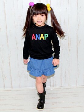 「travel」｜ANAP KIDS Officialさん（キッズ・110cm）の秋コーディネート