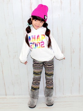 「アイテム（パーカー）」を使った、ANAP KIDS Officialさん（キッズ・110cm）の秋コーディネート