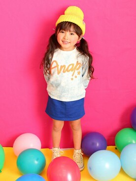 「ムラ」｜ANAP KIDS Officialさん（キッズ・110cm）の冬コーディネート