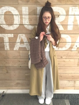 「アイテム（トレンチコート）」を使った、ゆちさん（レディース・157cm・10代）の冬コーディネート