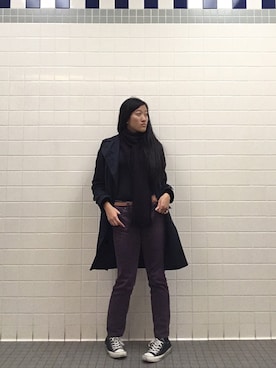 「UNIQLO（ユニクロ）のアイテム（マフラー、その他）」を使った、パーティさん（レディース）の秋コーディネート