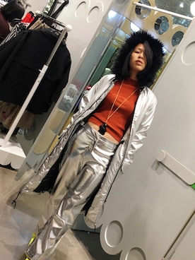 「MONKI（モンキ）のアイテム（ダウンジャケット/コート）」を使った、Colaさん（レディース・161cm）の冬コーディネート