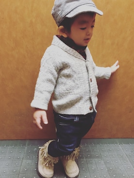 「BOBSON（ボブソン）のアイテム（デニムパンツ）」を使った、shu.oさん（キッズ・80cm）の秋コーディネート